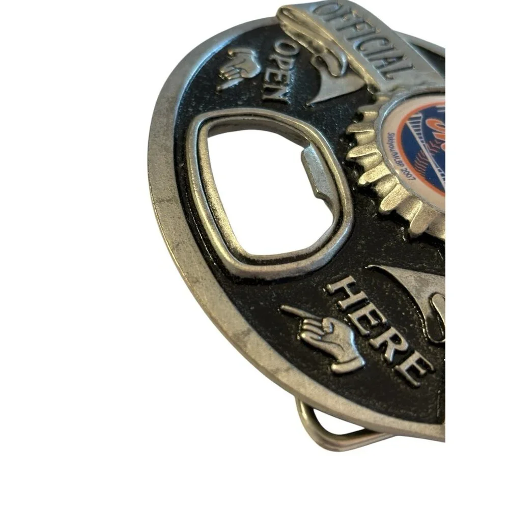 NEW YORK METS TAILGATER BELT BUCKLE W/BOTTLE‎ OPENER SISKIYOU US MADE 2007